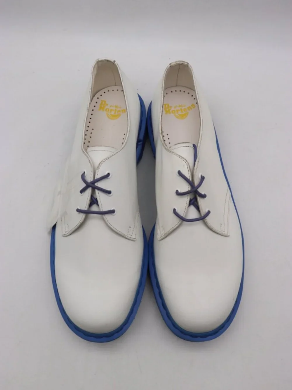 Doc Dr. Martens Men’s Size 14 White Leather Blue Oxford Shoes 13149